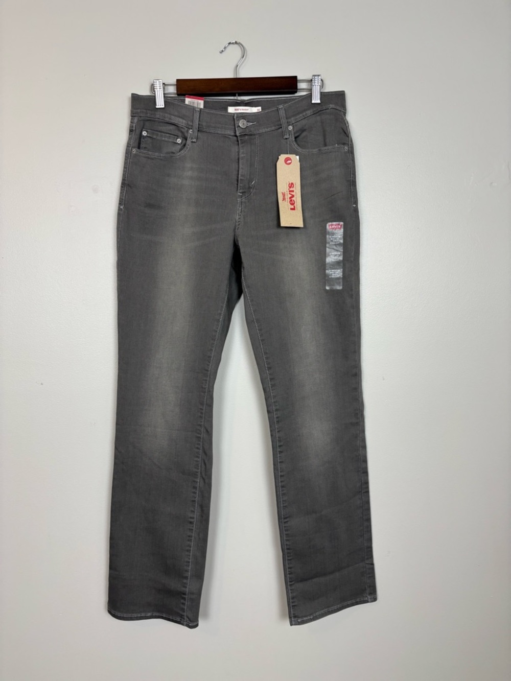 Levis Jeans Womens 10 Grey 505 Straight Leg Mid Rise Denim New